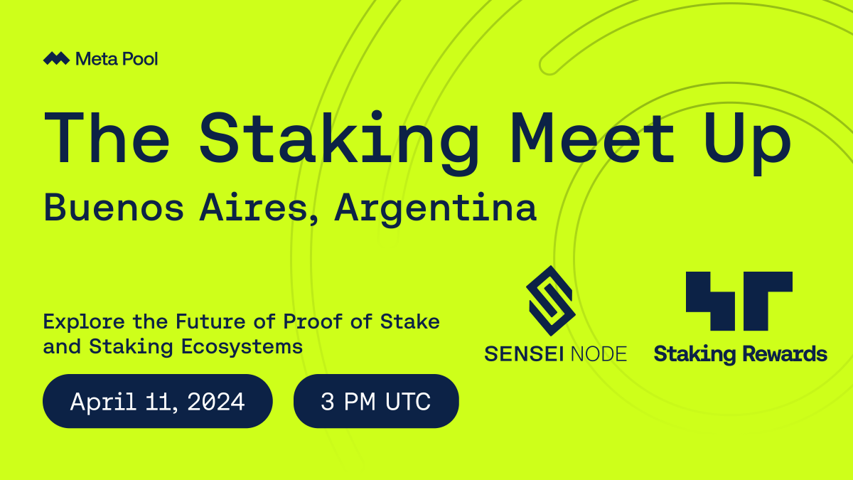 This Thursday, join us for a special X-Space on Proof of Stake & Staking with @StakingRewards, @SenseiNode, and @ccossio Everything is ready for the first Staking Meet Up in Buenos Aires, Argentina on April 25th! 🙌 Exciting surprises await 😉 🎙️ twitter.com/i/spaces/1DXxy…