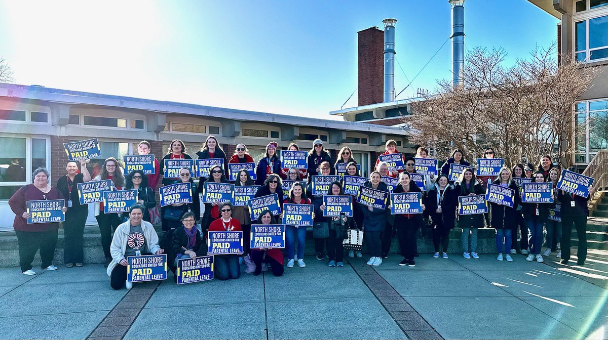 Salem educators rally before school in support of successor contracts with the Salem School Committee! #StrongerTogether @SalemTeachers