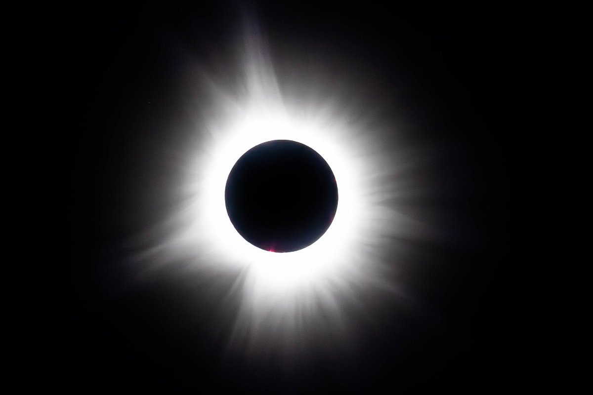 The light from the solar corona becomes visible as totality overtakes northern Maine for more than three minutes. #Eclipse #EclipseSolar2024 #Eclipse2024
