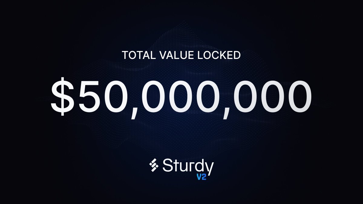 Sturdy has reached $50m TVL, an all-time high for the protocol! What's next for Sturdy? More collateral integrations 🔜 L2 deployments ✅ The first DeFi centric Bittensor subnet🧱