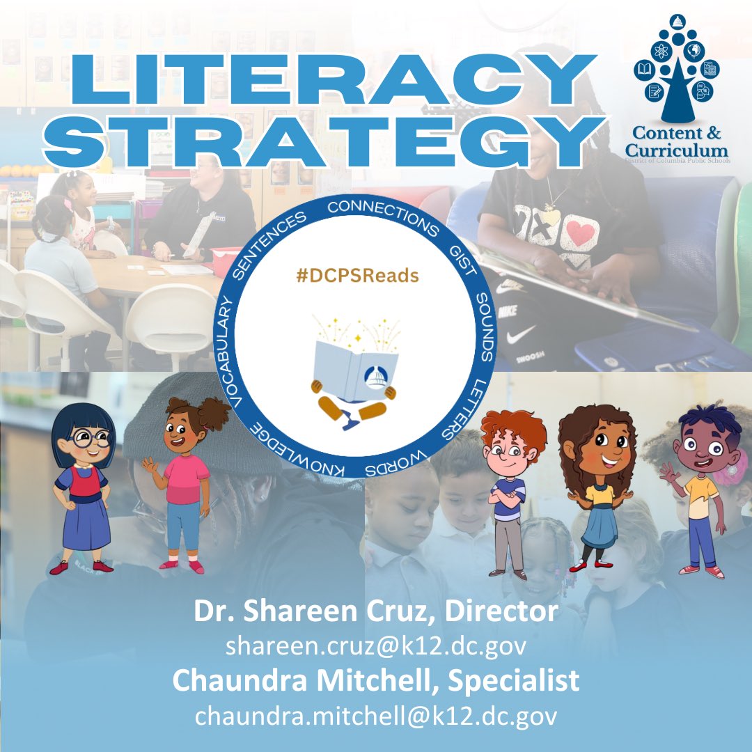 DCPSCurriculum's tweet image. The Literacy Strategy Team believes every student in @dcpublicschools should have access to high-quality, research based, culturally responsive literacy instruction that fosters a lifelong love of literacy! 
#DCPSReadersNextDoor
#dcpscurriculum #DCPSLiteracy