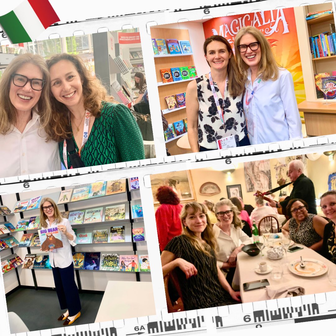 Another fabulous day in Bologna! Lunch with @JillSantopolo, cocktails with my Candlewick editor Kate Fletcher, a stop by @LernerBooks & being serenaded at Franco Rossi. @BoChildrensBook #bcbf24