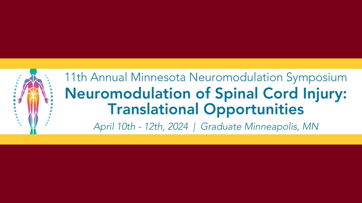 THIS WEEK is the Minnesota Neuromodulation Symposium! 📅: April 10-12, 2024 🔗 Learn more and register: bit.ly/3ZULMTj. #Neuromodulation | #SpinalCord | @UMNIEM