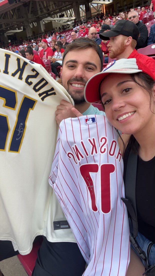 Bretthugaert's tweet photo. Got to meet our favorite player 🔥 @rhyshoskins @Brewers https://t.co/89VSOOBIY2