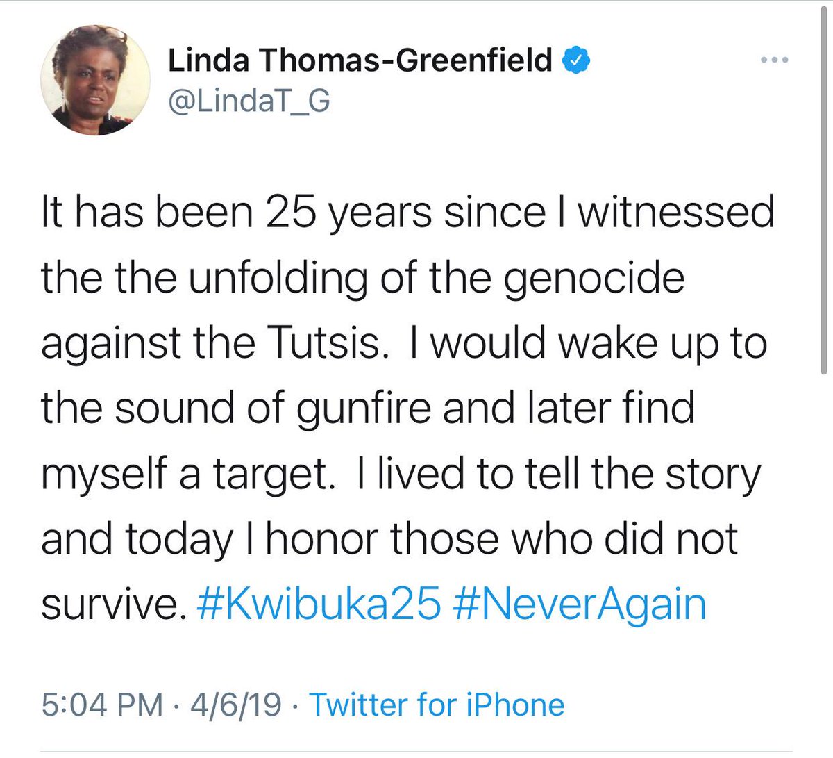 #Kwibuka30 ... 5 years ago she had 'lived to tell the story and to honor those who did not survive.' from her 'witnessing the unfolding of the genocide against the Tutsi.' ... what happened since?