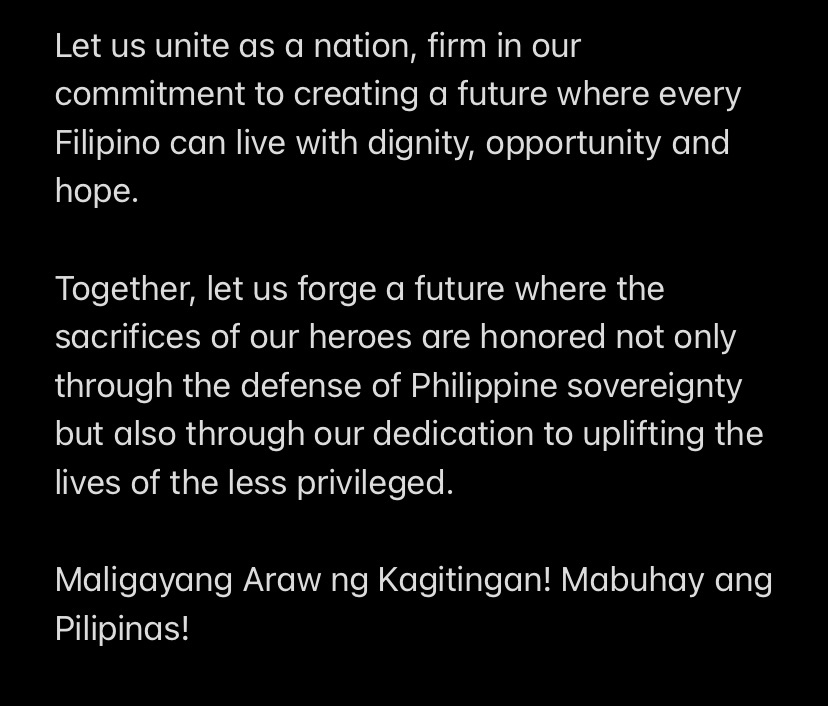 House Speaker Martin Romualdez:On this Araw ng Kagitingan,we take a moment to reflect on the courage & bravery of our forebears who defended our freedom during the darkest chapters of our history...It is an ongoing responsibility that demands our unwavering commitment & vigilance