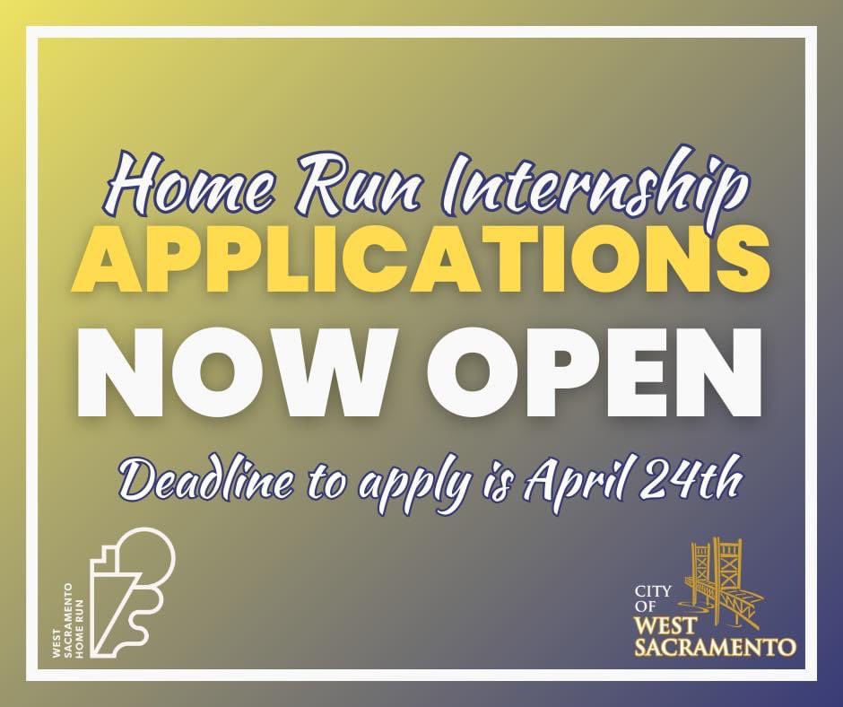 🌟 Exciting news! The West Sacramento Home Run Paid Summer Internship Program is now accepting applications! Explore a variety of positions and apply today at wshomerun.org/available-inte… Applications close on April 24th. Please RT!