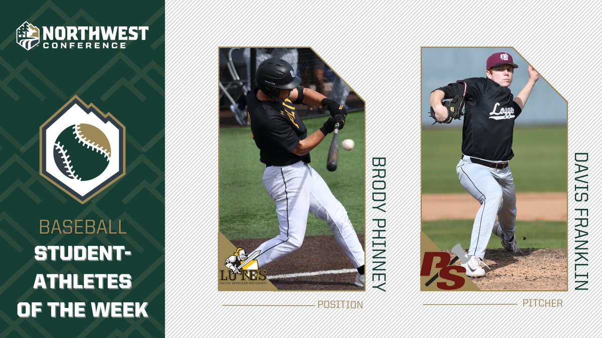 Northwest Conference (@northwestconf) on Twitter photo Phinney & Franklin Named NWC Baseball Student Athletes of the Week
<a href="/golutes/">PLU Athletics</a> <a href="/PLUBaseball/">PLU Baseball</a> <a href="/PS_baseball/">Puget Sound Baseball</a> <a href="/PSLoggers/">Puget Sound Loggers</a>
nwcsports.com/news/2024/4/8/… Phinney & Franklin Named NWC Baseball Student Athletes of the Week
<a href="/golutes/">PLU Athletics</a> <a href="/PLUBaseball/">PLU Baseball</a> <a href="/PS_baseball/">Puget Sound Baseball</a> <a href="/PSLoggers/">Puget Sound Loggers</a>
nwcsports.com/news/2024/4/8/…