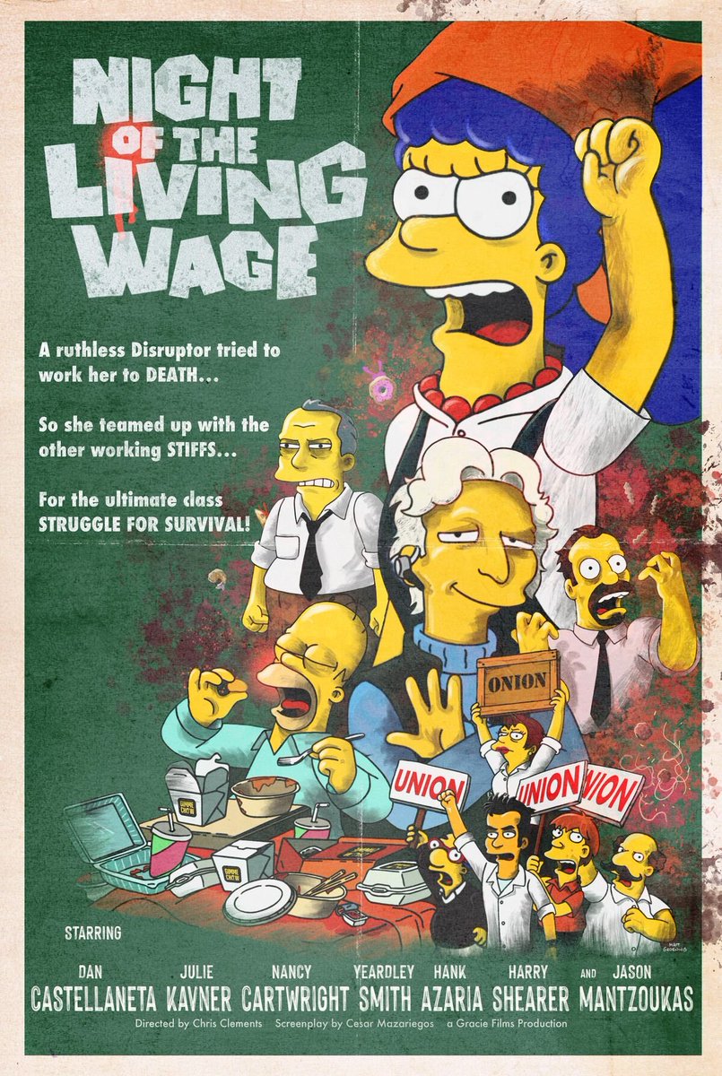 As a former DoorDash driver I really enjoyed the newest Simpsons episode 'Night of the Living Wage'. It's a fantastic Marge episode and it's pro-union! Two good things that go good together.