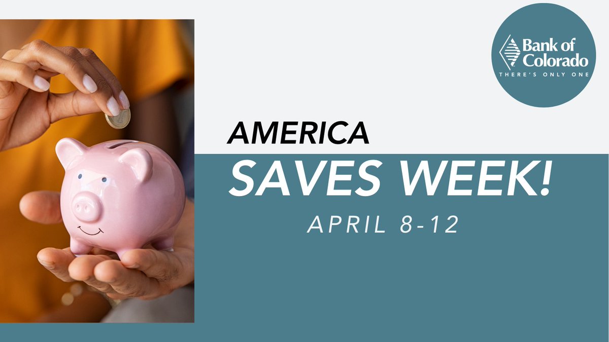 It's #AmericaSavesWeek with Bank of Colorado! 💸🌟 Tune in each day for practical savings tips to supercharge your financial goals. Let's make saving money a breeze together! #SavingsHacks #BankOfColorado