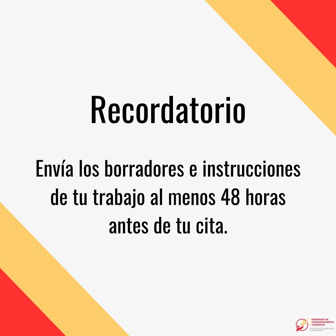 🔴Programa Acompanamiento Académico🟡 (@paafaci) on Twitter photo No olvides enviar tu borrador con anticipación para recibir el mejor servicio ⏰📄
shorturl.at/DOU17
#PAA #FACI #UPRRP #IUPI <a href="/faciuprrp/">Facultad de Comunicación e Información</a> No olvides enviar tu borrador con anticipación para recibir el mejor servicio ⏰📄
shorturl.at/DOU17
#PAA #FACI #UPRRP #IUPI <a href="/faciuprrp/">Facultad de Comunicación e Información</a>