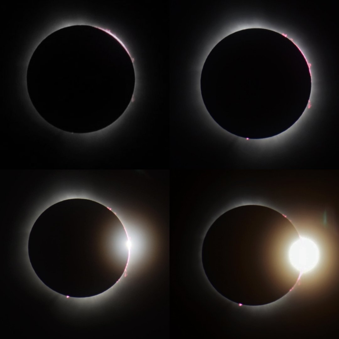 It's a simple alignment of three celestial bodies in our universe but it's surreal, magical realism, ethereal and it's divine!! 
These three minutes gonna etched in my life forever!!

#solareclipse #surrealism #magicalmoments #totality #solareclipse2024 #solareclipsephotography