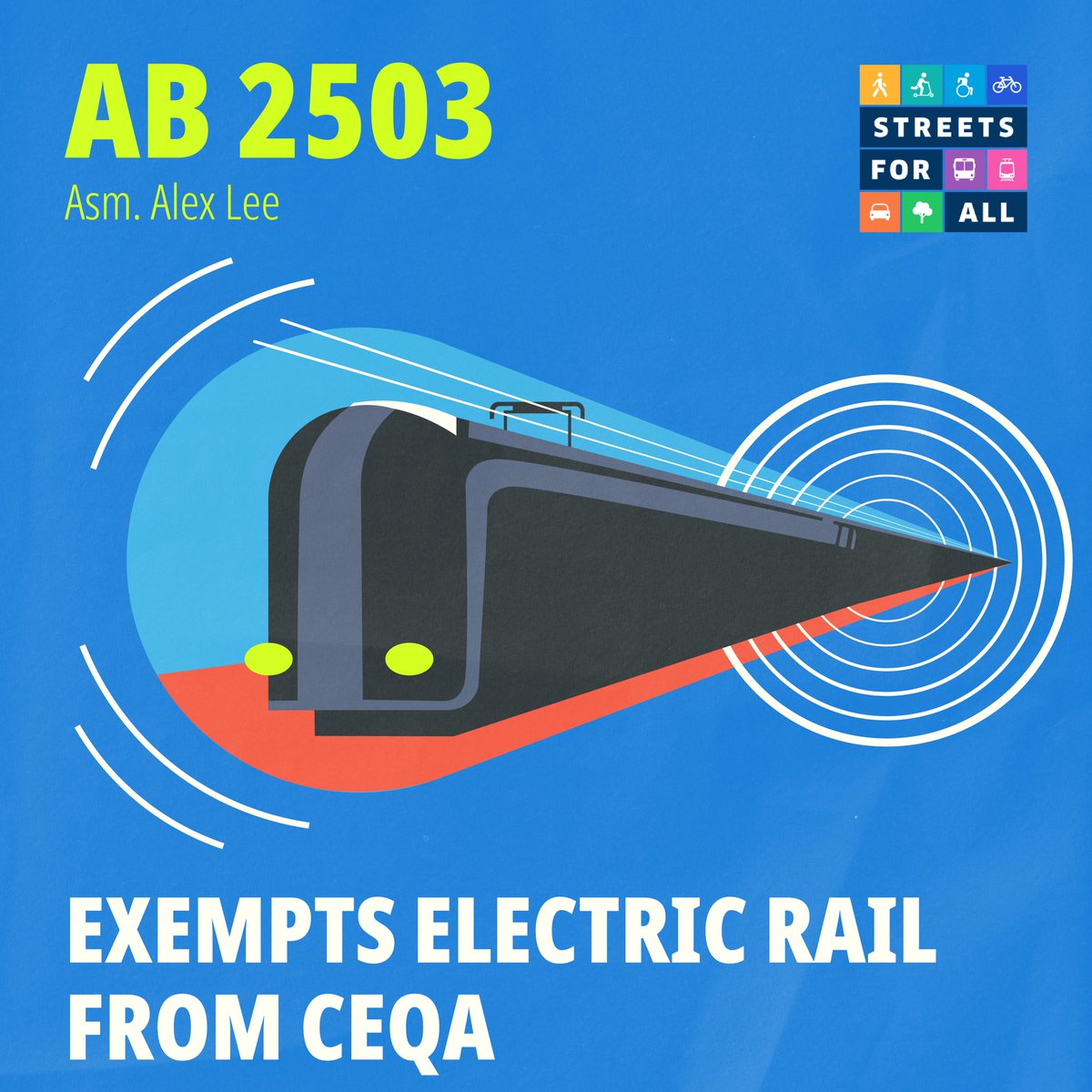✅ AB 2503 passed natural resources committee with bipartisan support! Our bill by @alex_lee stops exempts rail projects from CEQA. Thank you!