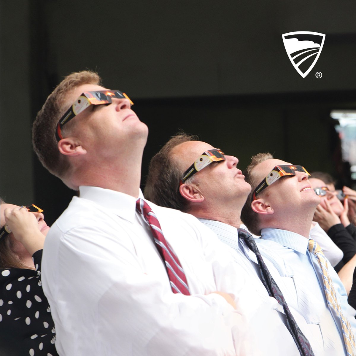 During the last solar eclipse in 2017, employees watched from outside as the moon passed in front of the sun. 🌞🌕 Today's eclipse is the last one in North America until 2044. Where will you be watching from?