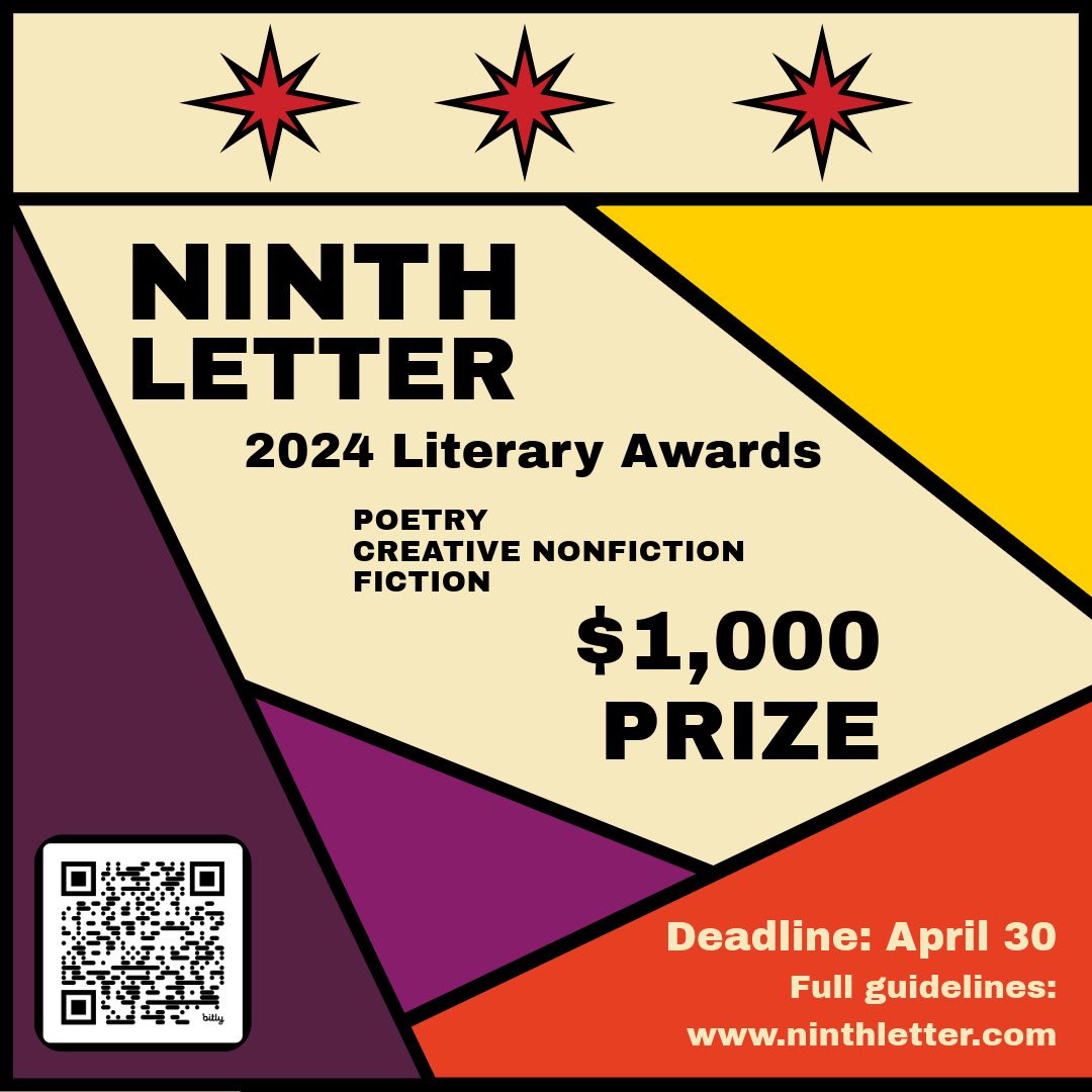 Don’t forget to enter the 2024 Ninth Letter Literary Awards! Contest will be open until April 30. Full guidelines on our website + link in bio. . . . . #creativewriting #writingcontest #poetry #fiction #creativenonfiction #literarymagazine