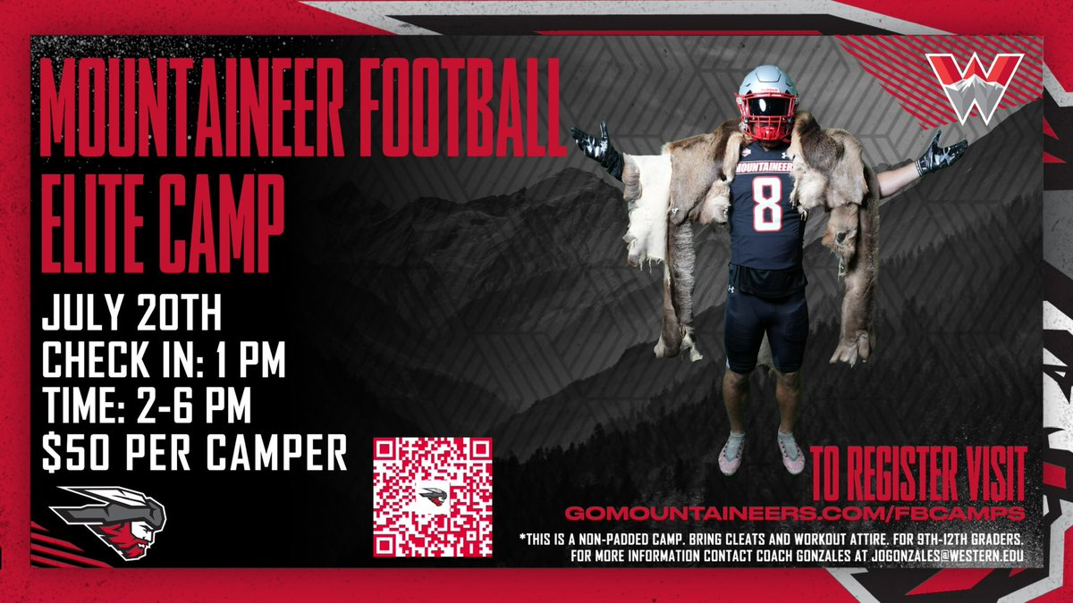 Camp SZN is set! Come up to Gunnison July 20th and workout for our staff to EARN an offer! We had 10+ offers earned last summer at our Elite Camp alone! Sign up below: Gomountaineers.com/fbcamps #ThinAirCrew #MountUp
