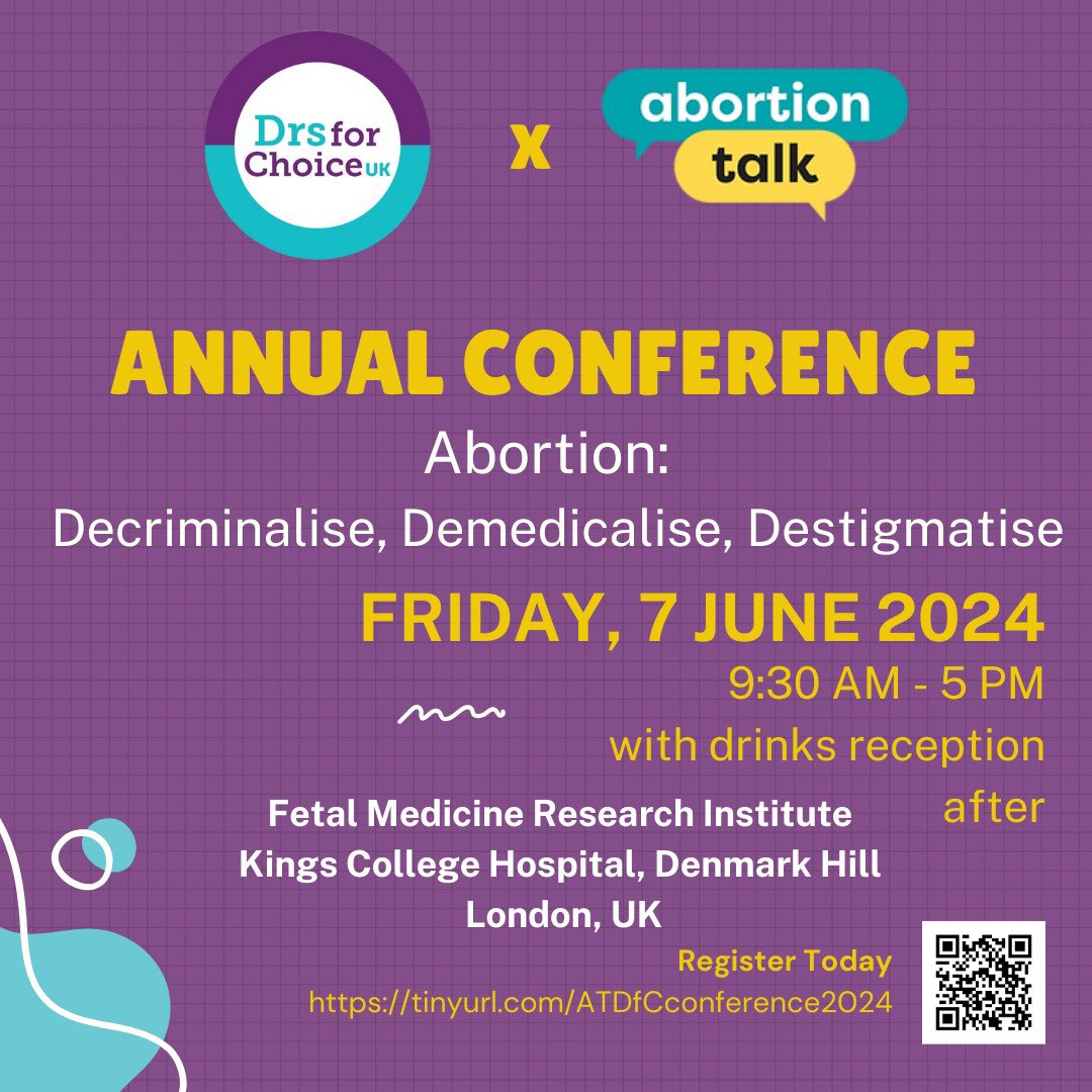 Doctors for Choice UK (@drsforchoice_uk) on Twitter photo Secure your spot at the annual conference organised by Doctors for Choice UK and <a href="/abortion_talk/">Abortion Talk</a> in London!
Abortion: Decriminalise, Demedicalise, Destigmatise!
Get your tickets now: eventbrite.co.uk/e/abortion-dec… Secure your spot at the annual conference organised by Doctors for Choice UK and <a href="/abortion_talk/">Abortion Talk</a> in London!
Abortion: Decriminalise, Demedicalise, Destigmatise!
Get your tickets now: eventbrite.co.uk/e/abortion-dec…