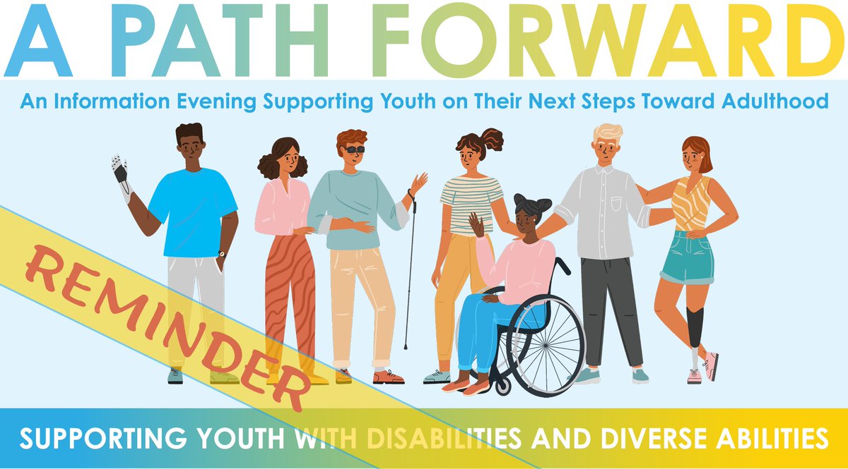 Join us April 11 for an info night to support youth (Gr 8-12) with disabilities & diverse abilities on their next steps toward adulthood. Organizations that provide support in securing work, leisure & post-secondary opportunities will be there. Learn more: ow.ly/K4s850QUSQe