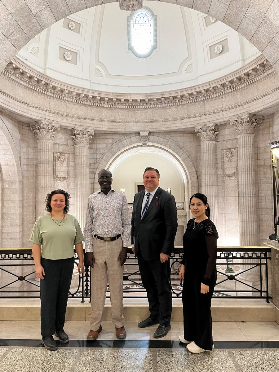 A great meeting today to discuss advancing the rights of permanent residents. Thank you to Shakila Atayee of the Ethnocultural Council of Manitoba, and Carolina Zamora & Reuben Garang from Immigration Partnership Winnipeg @IPWinnipeg #mbpoli