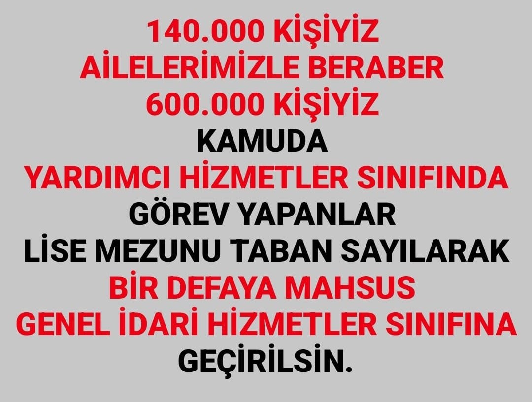 #YardımcıHizmetlerSınıfı nda OLANLAR GENEL İDARİ HİZMETLER SINIFINA GEÇİRİLSİN VERİLEN SÖZLER TUTULSUN
@dbdevletbahceli @RTErdogan @Akparti @isikhanvedat @_cevdetyilmaz @tcbestepe @iletisim @fahrettinaltun @farukozcelikgsb @AhmetAYDIN_02 @akpartiistanbul @AkpartiAnkara @AKKADINGM