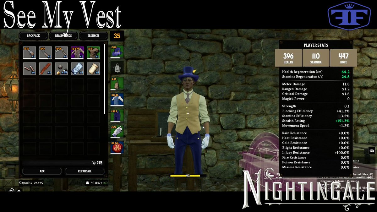 Nightingale | Episode 48 | See My Vest 
buff.ly/4aMBBpg 
@PlayNightingale @InflexionGames #Nightingale #indieDev #indieGame #steamgames #gamedev #earlyaccess @ohnocoho @DreadPirateDuo