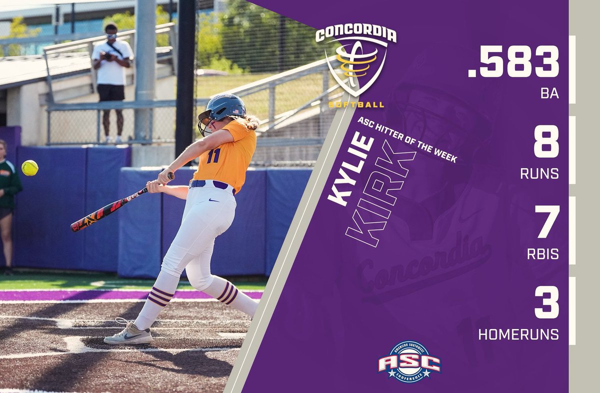 𝗚𝘂𝗲𝘀𝘀 𝘄𝗵𝗼’𝘀 𝗯𝗮𝗰𝗸⁉️

Congrats to Kylie Kirk on earning her second ASC Hitter of the Week Award this season! 

In the series sweep over the Ozarks last weekend, the Freshman launched three homers! 😱

#TornadoNation🌪️ | #WeNotMe 

📰 shorturl.at/lwxS8