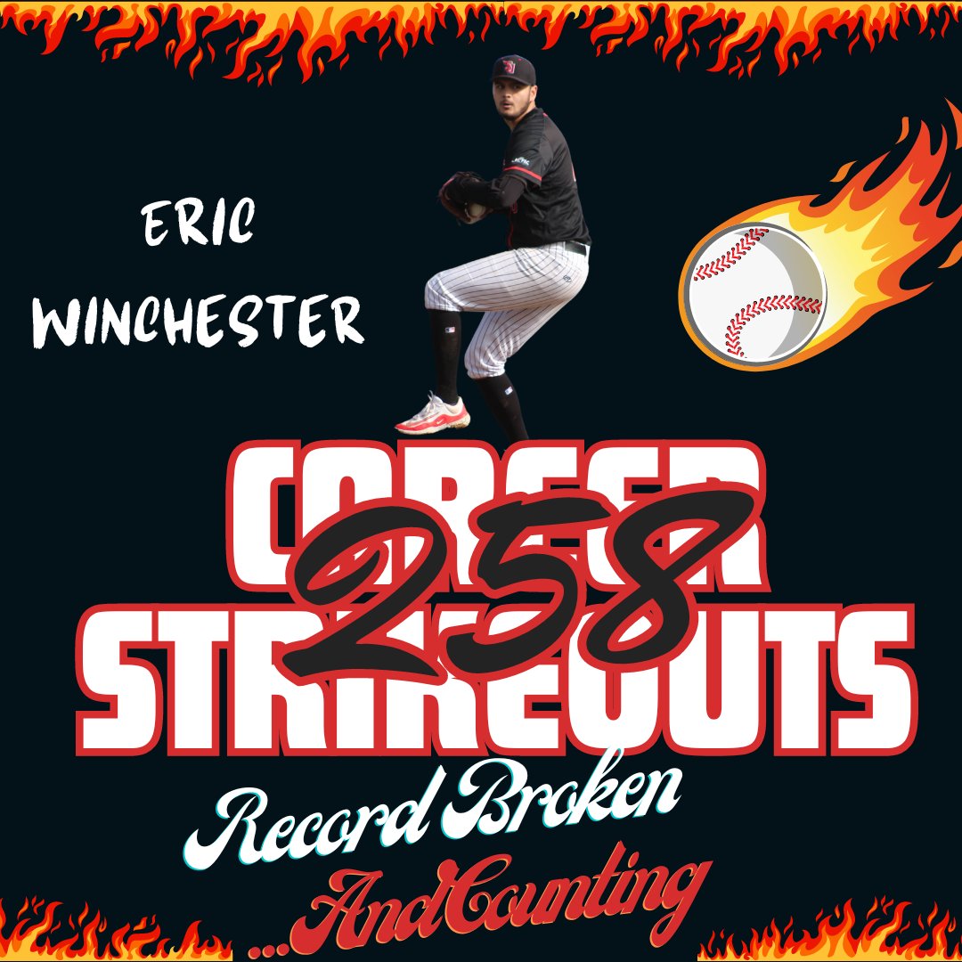 🔥ERIC WINCHESTER now holds the career strikeout record in program history... And counting 👀👀