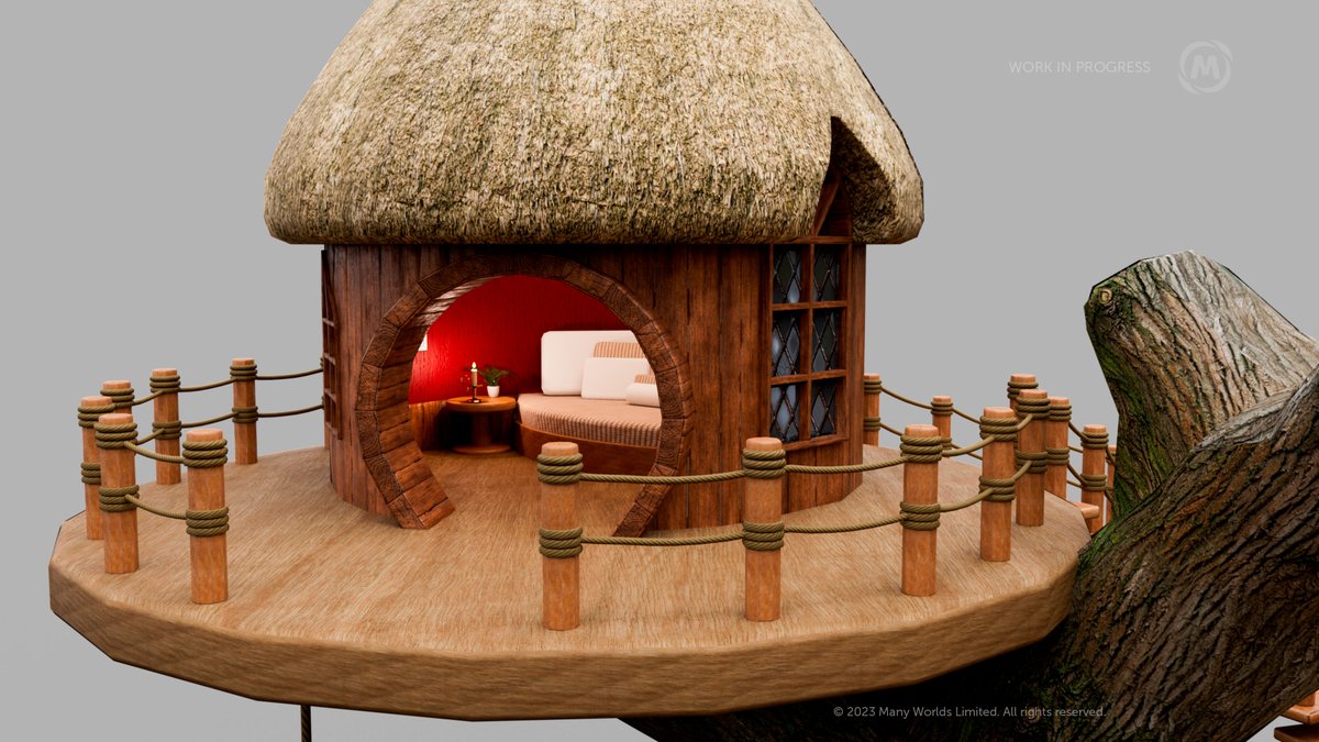 ManyWorldsNZ's tweet photo. Peek inside this cozy treehouse in Many Worlds VR! 🌳✨ How would you personalize yours? Share your dream treehouse ideas below! 
#VRChat #cozygames #vrgaming https://t.co/QSOmBFxoe3