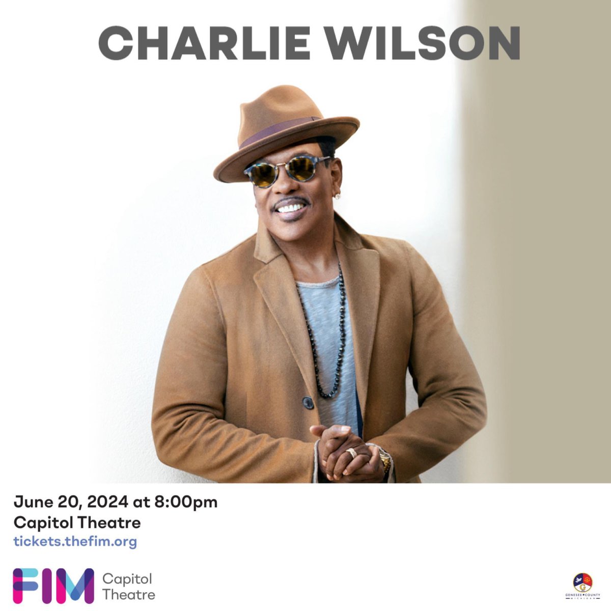 Flint, MI! I’m performing at the @CapitolFlint on Thursday, 6/20. 🎶 Tickets on sale now! 🎤 @PMusicGroup lnk.to/CharlieWilson