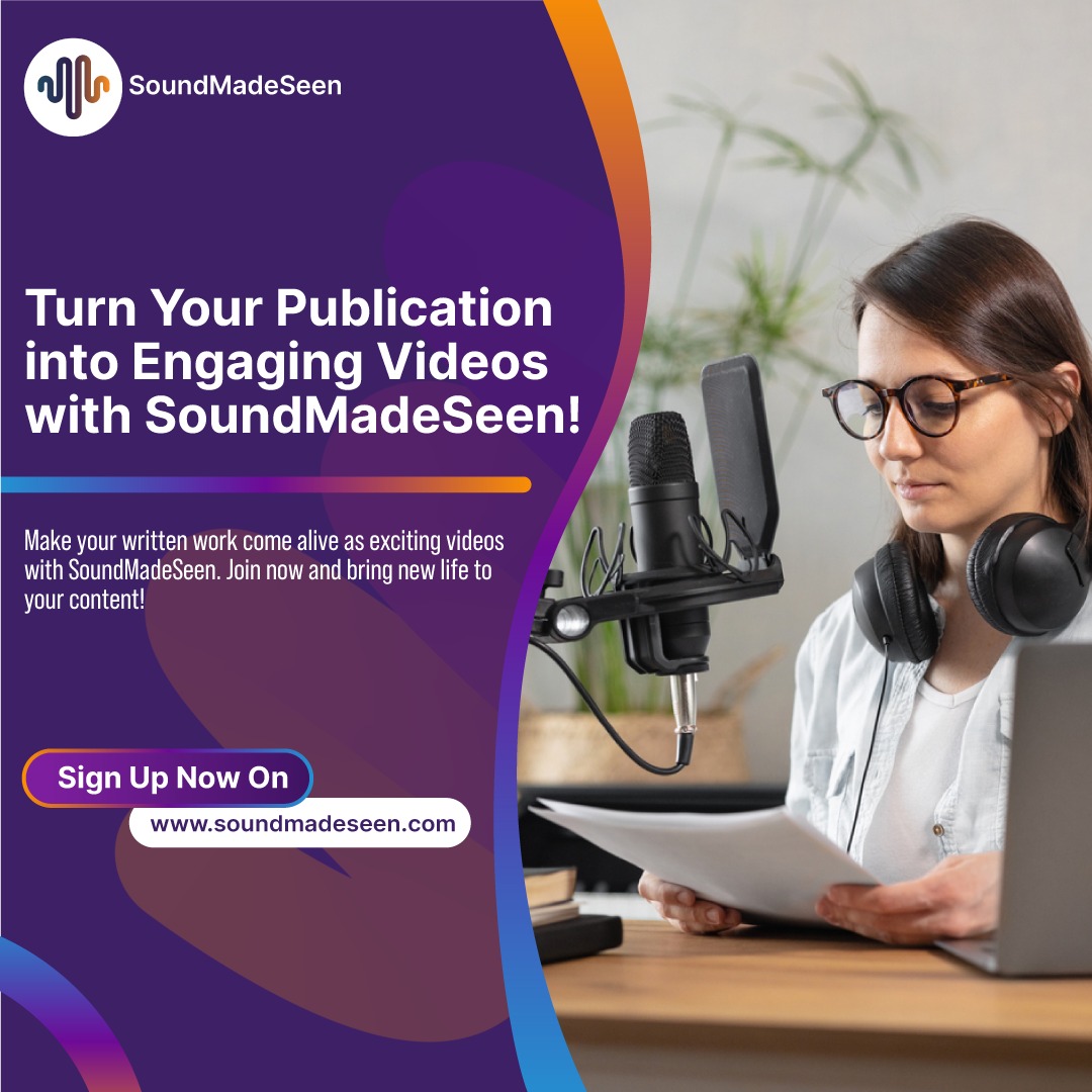 soundmadeseen's tweet photo. Ready to bring your writing to life? With SoundMadeSeen, you can easily turn your publication into captivating videos.
Visit our website at
🌐https://t.co/QVeMVfYxdZ
.
.
#SoundMadeSeen #audiointovideos #authors #books #SocialMediaContent #AudioCreation #AudioClips https://t.co/qH2ta9yg3l