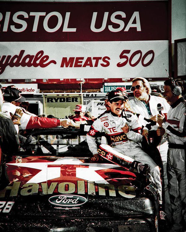 On this day in 1990, Davey Allison scored his 7th career NASCAR Winston Cup Series win at @ItsBristolBaby #NASCAR #ItsBristolBaby #RobertYatesRacing