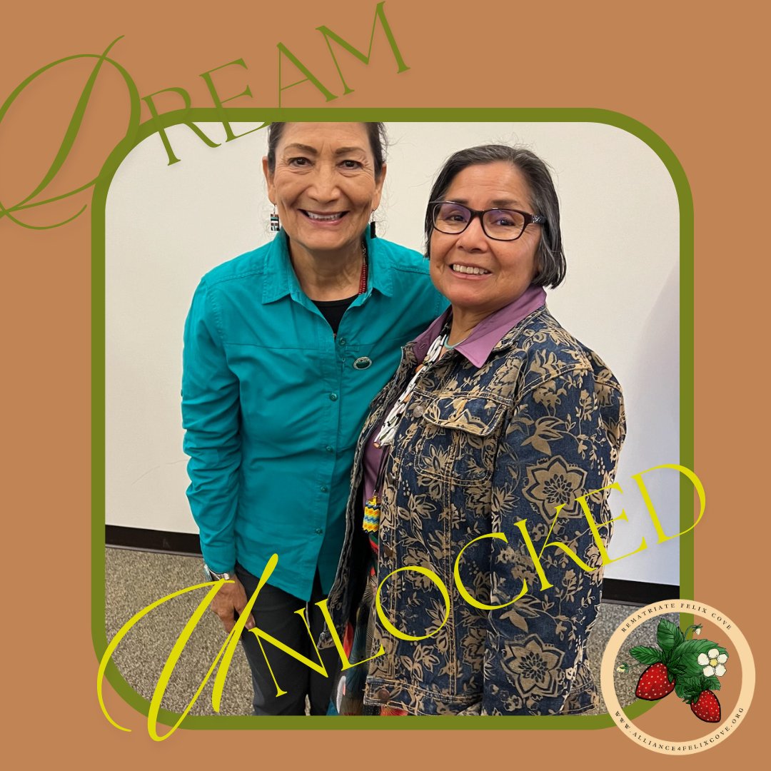 Pinch us! We're still buzzing over this unique opportunity to engage in conversation with @SecDebHaaland and share our work. So honored to meet the Secretary and be greeted as a Relative. It was humbling to share gifts from Tamal-liwa. Wali kamolis @HispanicAccess sister Maite!