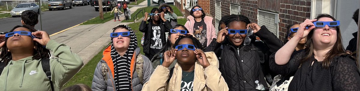 5th grade students couldn't wait for dismissal to get a look at the Solar Eclipse!