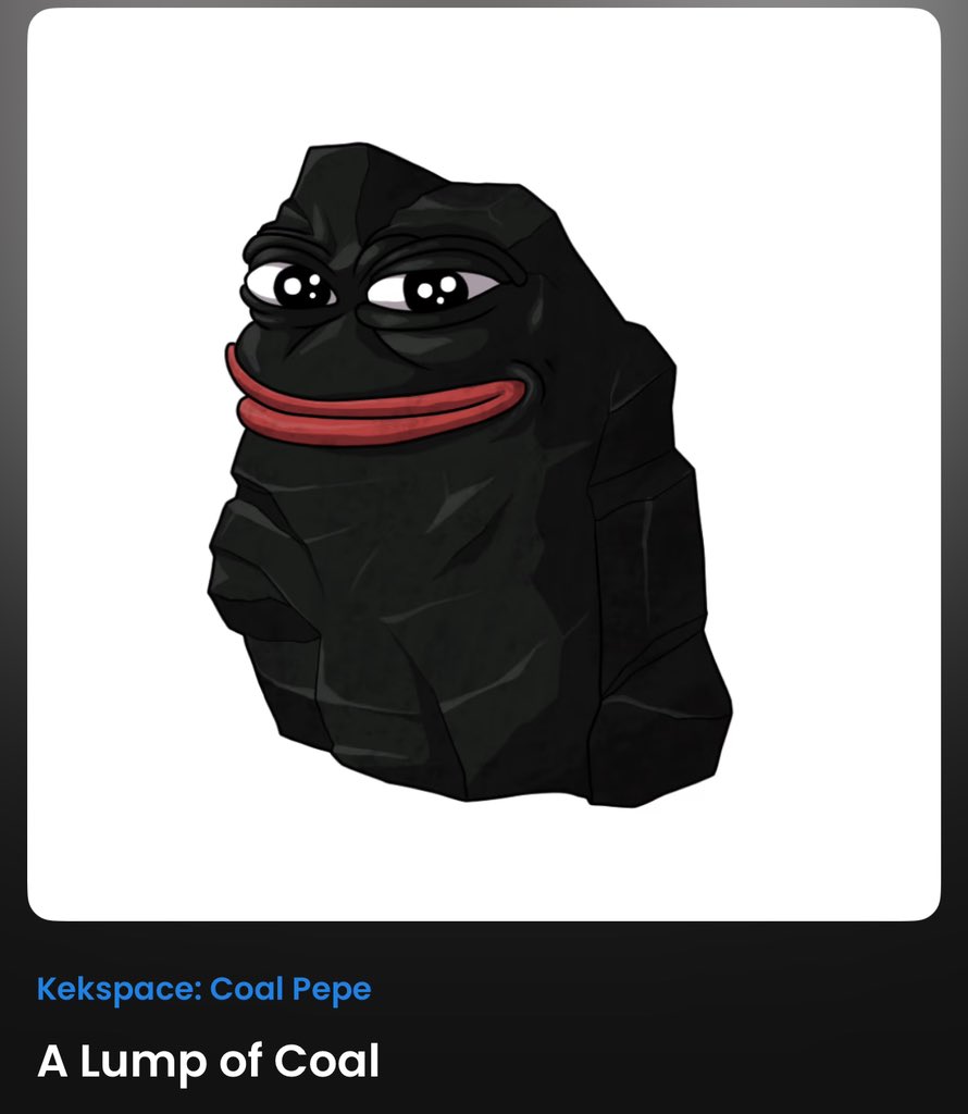 Let’s giveaway this Coal Pepe nft valued at .69 eth or $2500 to a lucky collectoor. HOW TO WIN… - follow @drewtility @pepecoins @getbasedai - like and RT - comment 2 frens on the post 🐸 Winner @ 1337 RTs 🐸 Stay turned for the awaited #pepening 🐸🪙🧠