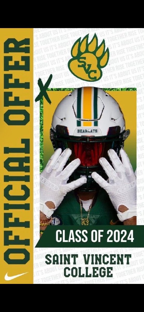 ColeMClark06's tweet photo. After speaking with @CoachJohnstonDL, I have been offered to play football at the next level for  Saint Vincent Football 

@FootballGBHS @coachty https://t.co/jRWbwusw3u