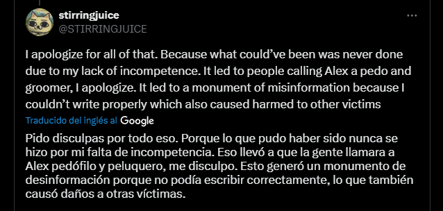 El creador de Mandela Catalogue es inocente. Toda esta funa fue simplemente por una pelea de exnovios, dicho por la misma persona que lo funó.

Y seguramente ahora esto no se hará viral así que se los digo, Alex Kister NO es pedo.