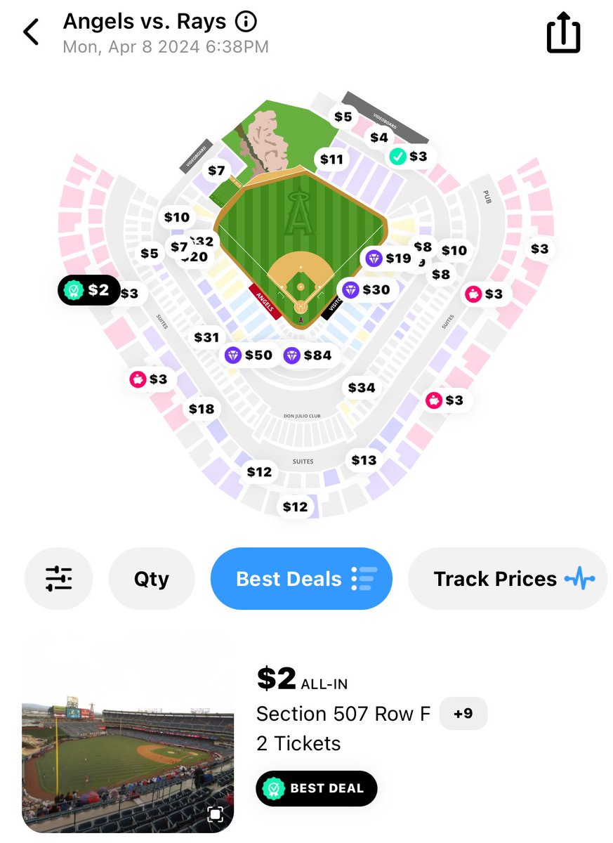 You can watch future first ballot Hall of Famer Mike Trout and the Angels for $2 tonight on @TickPick Just $2.