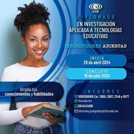 📚🔍 ¡Transforma tu práctica educativa con el Diplomado en Investigación Aplicada a Tecnología Educativa del #ILCE! Aprende a diseñar proyectos de investigación que impulsen la innovación en el aula.🏫 Más información: 📧informes.posgrados@ilce.edu.mx 📞+52 (55) 43424910