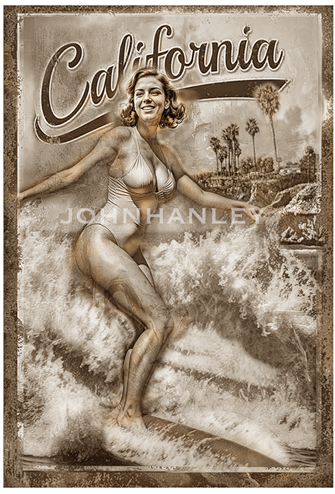 'Shreddin' Betty'-underpainting of oils and acrylic wash on gesso and modeling paste. Ready for color oil washes. #SurfCity #beachday