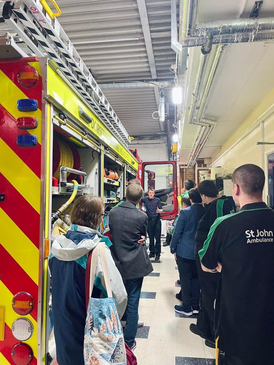 SJASalisbury's tweet photo. This evening, we joined @DWFireRescue’s Green Watch at Salisbury Fire Station where we explored scopes of practice and the equipment carried by both services in preparation for future joint exercises. A brilliant evening! #mysjaday #teamwork https://t.co/dKzi6K8FM5