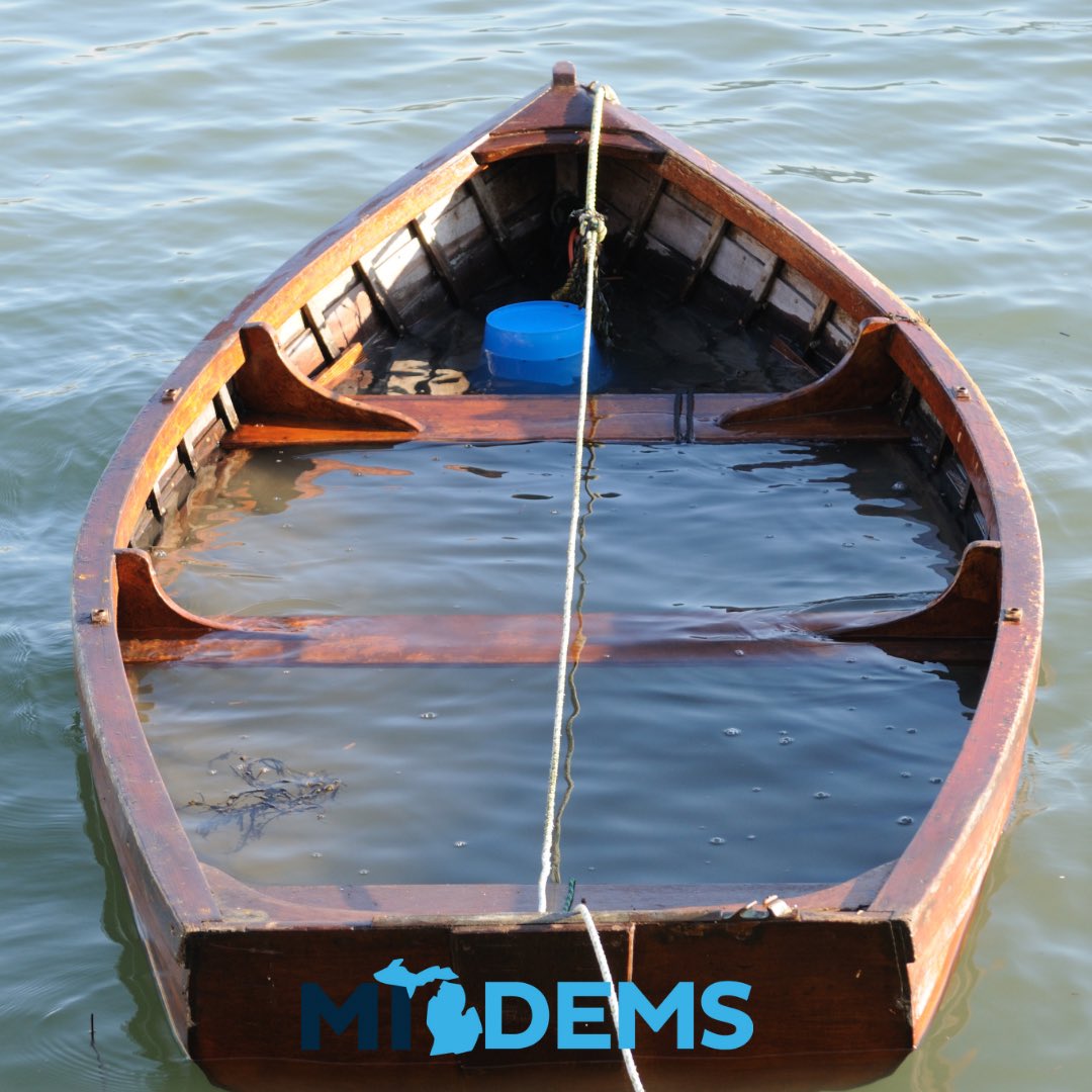 Picture a canoe quickly filling with water.

That is essentially the State of the Michigan Democrats’s messaging today.