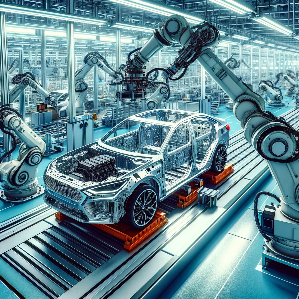 Precision in motion: Witness the birth of automotive excellence on the cutting-edge assembly line of tomorrow. 🚗🔧 #AutomotiveInnovation #ModernManufacturing #FactoryTechnology #CarAssembly #StateOfTheArt #EngineeringExcellence #AutomotiveIndustry #HighTechFactory