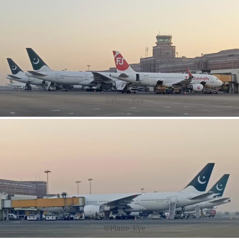 Pakistan International Airline 🇵🇰🛫
Our National Carrier Getting Ready For International Flight B777-240ER AP_BGJ & B777-240LR AP_BGY ! 
Early Morning Shot 📸 @Official_PIA !
#PIA #NationalFlagCarrier #Airline #pakistaninternationalairline