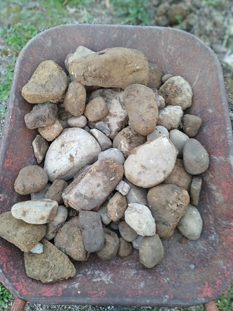 Found a wheelbarrow of rocks while digging also. More landscape material!!! 🤣🤣🤣