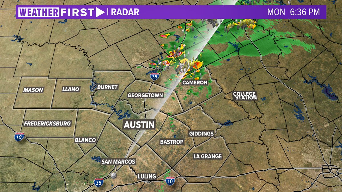 Rain chances dwindling fast tonight with the majority of our stormy weather now in Bell County. I'll have my eye on the radar for a couple more hours, but the majority of Central Texas should be in the clear for the rest of the evening! #txwx #AustinTexas