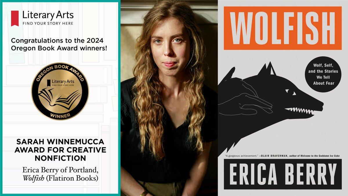 Congratulations to the winner of the Sarah Winnemucca Award for Creative Nonfiction: @ericajberry, Wolfish: Wolf, Self, and the Stories We Tell About Fear, @Flatironbooks!