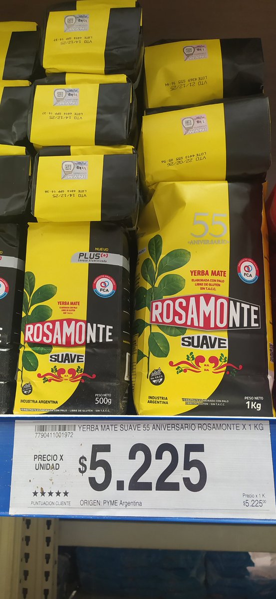 #deajustadorAjusticiero está yerba Rosamonte el mes pasado la pague en el @carrefourarg suc Burzaco $2894 hoy está a esté precio $5225 en el mismo lugar,métete el 'BOT ' en el culo @JMilei hijo de putaaa!!