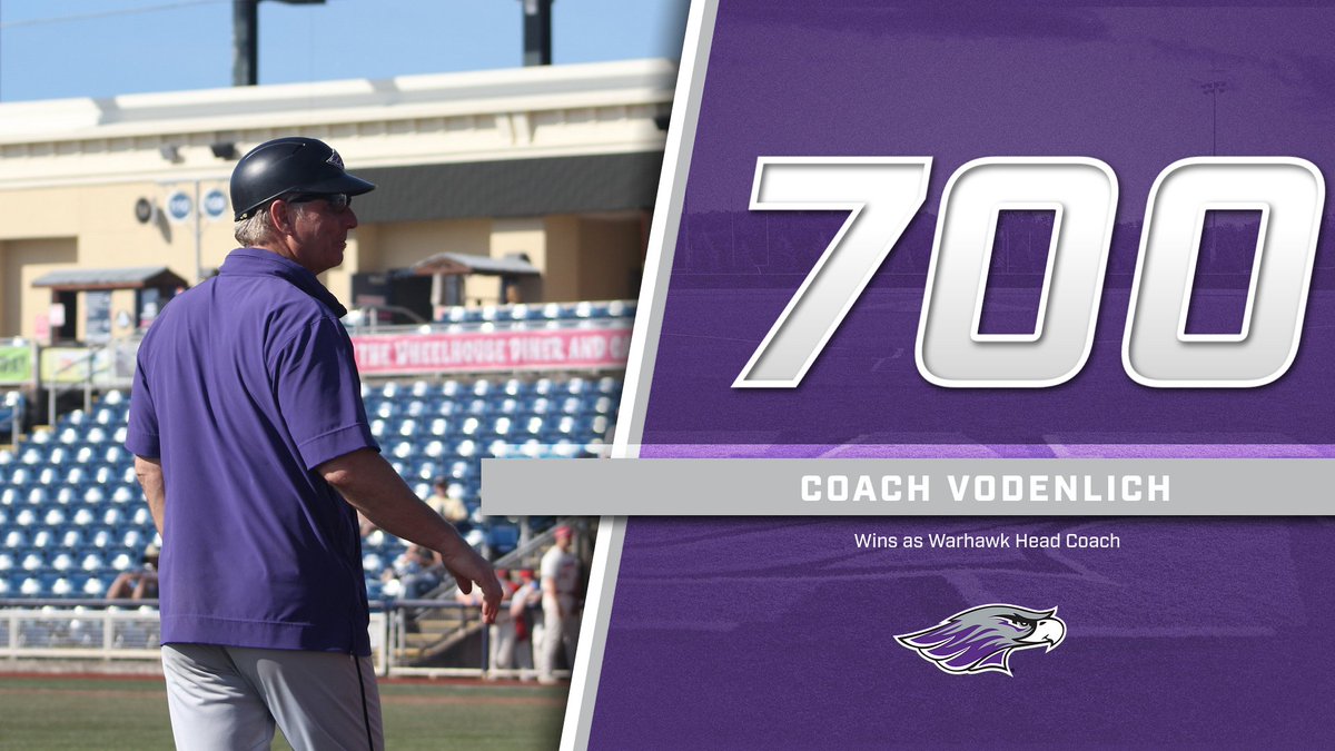 Congrats to @UWWBaseball Head Coach John Vodenlich for his 700th win at the helm of the Warhawk Program! Vodenlich, a 2024 ABCA Hall of Fame Inductee, is the winningest coach in Warhawk history and ranks 2nd in the WIAC for wins all time.