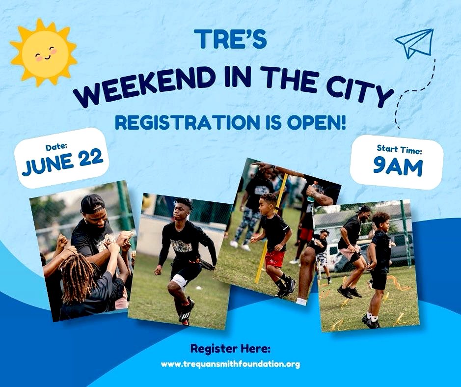 Camp registration is NOW open! 🙌🏾 You can now sign up for our 4th Annual “Tre’s Weekend in the City” Football Camp! 🏈 Join us on June 22nd as we bring back the most exciting day of the summer! ☀️

Register via the link in our bio. See you soon, Delray! ☀️