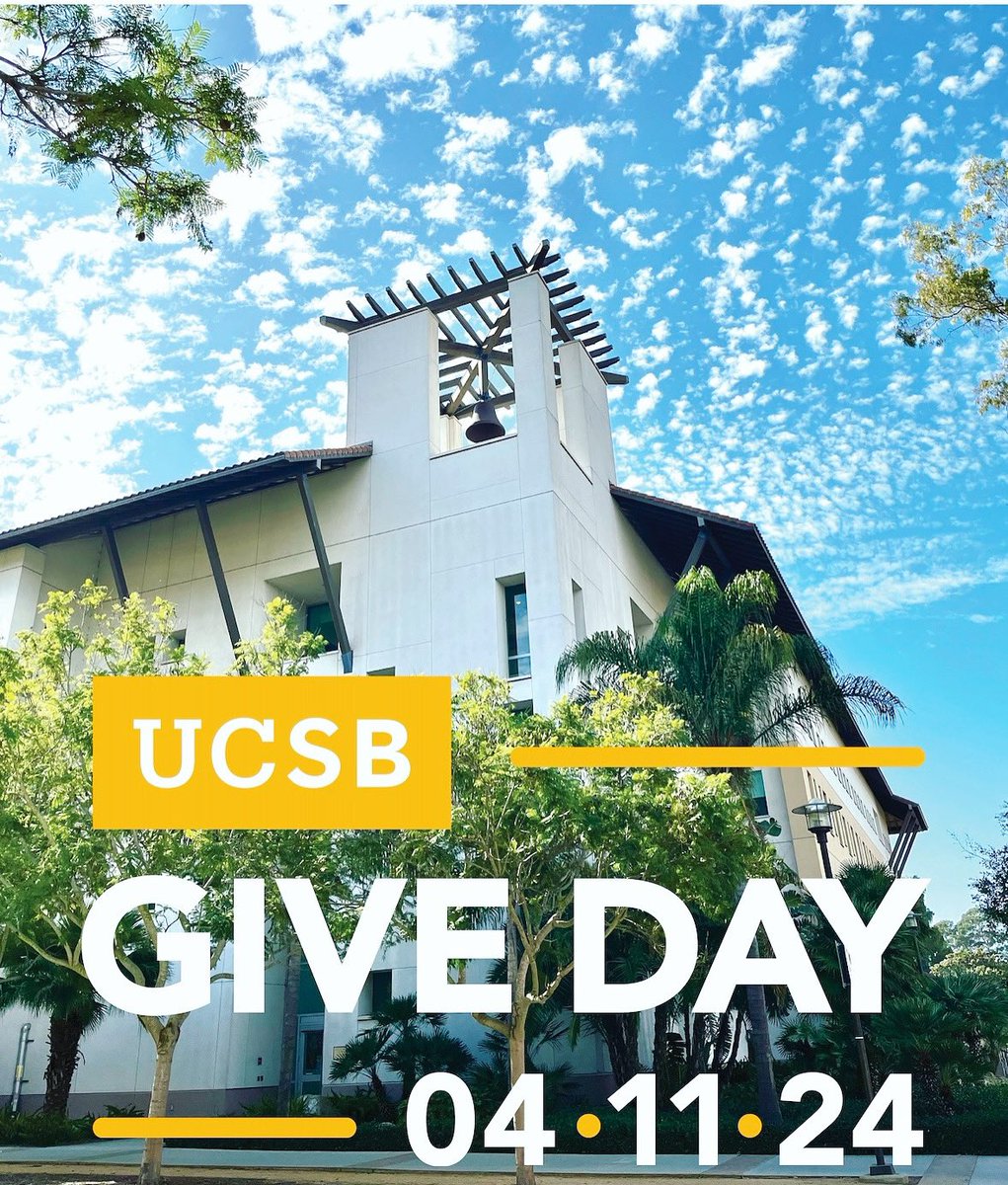#UCSBGiveDay is THIS Thursday and we can’t wait to celebrate with you. Click the link to learn more about our fundraising priorities at the #GGSE and how you can be a part of Give Day 2024!  ucsb.scalefunder.com/gday/giving-da…